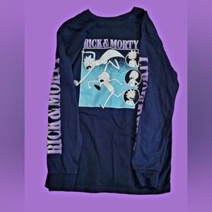 Rick & Morty Black Long Sleeve Graphic Tee small